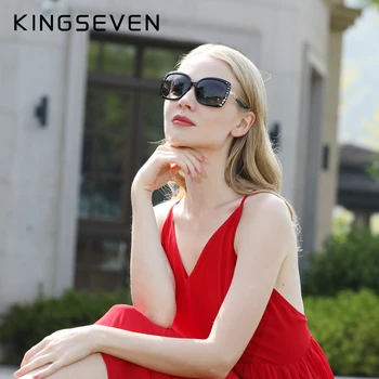 KINGSEVEN 2021 Дамски Модни Маркови Дизайнерски Поляризирани Слънчеви очила с Пеперуда в Рамките на Летните Градиентные лещи Слънчеви очила Ретро 7215