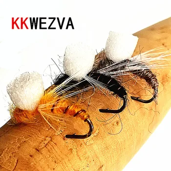 KKWEZVA 18 бр. стръв за улов на риболов, летят сухо плаващ тип насекомо, подобно на изкуствена стръв за риболов на шаран, риболовни принадлежности