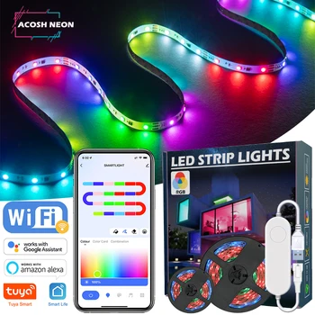 Led Лента SASHA Светлини WS2812 RGBIC Адресируеми Ивица Светлина с Ефекта на Изсичането на Wifi USB 5V Smartlife Dreamcolor За ТЕЛЕВИЗИЯ Спални