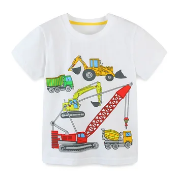 Little maven/Летни дрехи на Нова година 2022 за малки момчета, Сладка Тениска с извънземен НЛО, Памучни блузи за Деца на 2-7 години
