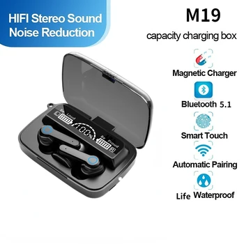 M19 Безжични Bluetooth Слушалки TWS Слушалките С Шумопотискане Слушалки Спортни Водоустойчиви Слушалки Безплатна Доставка