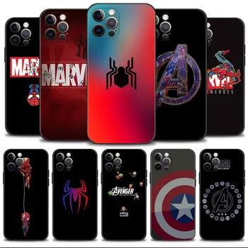 Marvel Хладен Спайдърмен, Капитан Америка Лого Калъф За Apple iPhone 14 13 12 11 Pro Max 13 12 Мини XR X 7 8 6 6S, Плюс Калъф във формата на Миди