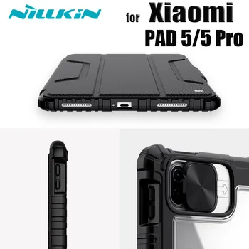 NILLKIN За Xiaomi mi Pad 5 Pro Калъф Защитен Екран За Камерата Броня Кожа с Функция сън, Събуждане Около Покриване на Притежателя на Молив