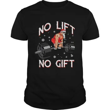 No Lift No Gift Коледна Мъжка Тениска С Къс Ръкав Ежедневни Памучен Лятна Риза, с Кръгло деколте Размер S-3XL