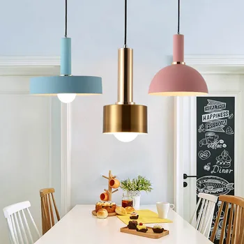 Nordic Macarons висящи лампи Модерно нощно шкафче за спалня и трапезария Окачен лампа, Бар/кафене индивидуални творчески осветителни тела