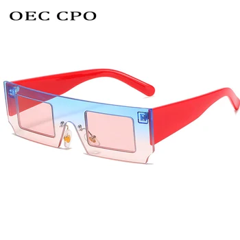 OEC CPO Steampunk Правоъгълни Слънчеви Очила Дамски Маркови Дизайнерски Реколта Квадратни Слънчеви Очила Женски Мъжки слънчеви Очила Oculos De Sol UV400