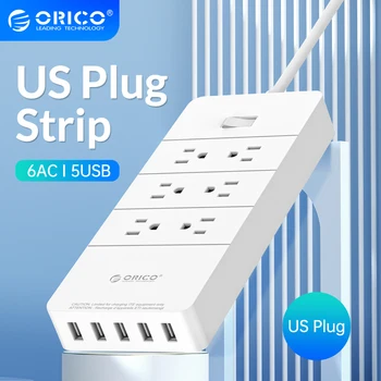 ORICO US Plug Power Strip Е-Изход За Офис у Дома си 6 Контакти променлив Ток С пристанища 5USB Удлинительные Контакти Power Stripes