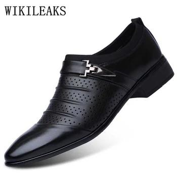 Oxfords с изрезки, Официалната Обувки, Мъжки Кожени Сватбени Обувки, Черни обувки-Oxfords Heren Schoenen За Мъже, Модел Обувки 2022, Лоферы