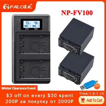 PALO NP-FV100 NPFV100 NP FV100 Камера Батерия за Sony HDR-CX700E PJ50E 260E NP-FV30 NP-FV50 NP-FV70 FV90 FV120 NEX VG20E VG30E