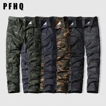 PFHQ 2023 Нови Висококачествени Ежедневни Стръмни Панталони Мъжки Военни Тактически Панталони за Джогинг Камуфляжные Карго Панталони С много Джобове Стилни Панталони 21Q1488