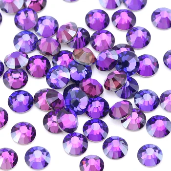 Purple Velvet Страз Кристал Кристал Блести Diamond Скъпоценен Камък, Не е Корекция на 3D Блясък За Декорация на Нокти Flatback Свободни кристали