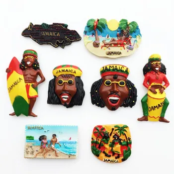 QIQIPP Творчески магнити за хладилник Ямайка туристически сувенири карта мръсен дайре сърфиране декоративни изделия
