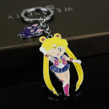 Sailor Moon Метална Капающая Боя Ключодържател Висулка Аниме Герой Лунен Заек Момиче Раница Аксесоари Cosplay Подарък
