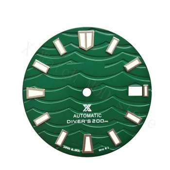 Seiko-циферблат зелен цвят с логото на s, нов стил, министерството на отбраната, часовник, механизъм NH35, Skx007/009, Морски охлюви костенурки, 28,5 мм