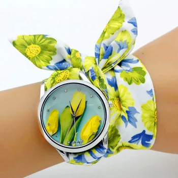 Shsby Нов Дизайн, Дамски Ръчен Часовник От Плат С Цветен Модел, Модерен Дамски Часовник Под Рокля, Високо Качество На Тъканни Часовници, Красиви Часовник-Гривна За Момичета