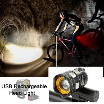 T6 Led Велосипеден Предна Задна Светлина Комплект USB Акумулаторна Вградена Батерия МТБ Пътен под Наем Факел на Прожекторите Велосипедни Лампа за Фенерче