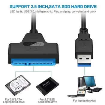 USB 3.0 USB 2.0 към SATA3 + 22pin Кабел за твърд диск Конвертор 5 Gbit/s USB Адаптер за 2,5 Инча(ове) на SSD HDD Твърд Диск SATA Кабел Конвертор