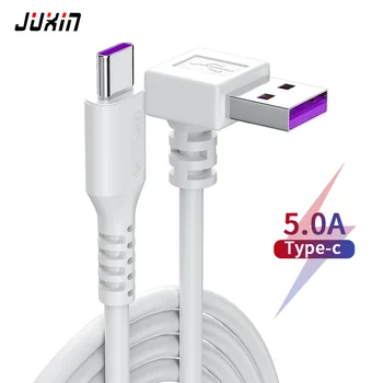 USB кабел 90-Градусов Ъгъл Тип C Кабел, Бързо Зареждане на 5A За Samsung S9 S10 S8 Huawei P40 Подложки 30 Xiaomi Redmi