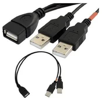 USB2.0 Линия за предаване на данни Y-образна линия на USB Една точка на Две линии USB2.0 AF /2 * AM USB Една жена разъемная мъжки две линии