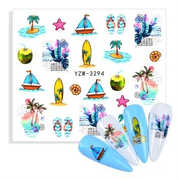 Water Нокти Sticker Decals Sailboat Nail Art Decor Stickers Sliders Manicure Accessories Нейлз Decoraciones стикери за нокти