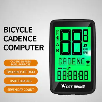 WEST BIKING Велосипеден Компютър Сензор за Честотата на Въртене на Велосипеди за измерване на Скоростта на Безжичен Компютър Водоустойчив М Колоездене Код С Датчик за Честота на Въртене
