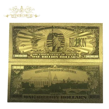 Wishonor Цветни Банкноти на американския долар Банкнота Банкнота от Милиард Банкноти с позлатени 24-каратово Прекрасно плавателни съдове за Събиране на