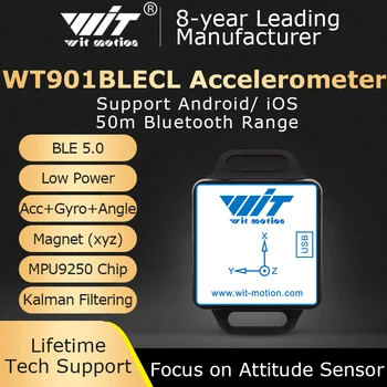 WitMotion WT901BLECL МОЖНО 5,0 с ниска консумация на енергия 3-аксиален акселерометър + жироскоп + Магнитометър MPU9250 за IOS и Android, обхват 50 метра