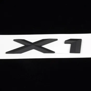 X1, Сребристо-черен, ABS Авто Автомобилна Емблема Задна Икона Стикер Аксесоари?За BMW X 1 низ характер Емблема на Багажника Заден Икона Стикер Стикер