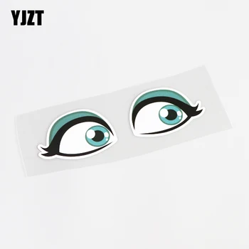 YJZT 14,3 см * 4,3 СМ Забавно Выглядывающий Очите на модела стил на Колата Стикер PVC Стикер 13-0470
