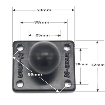 Алуминиева квадратна монтажна база 1 инч (25 мм) Bubber ball е съвместим с камера gorpo, dslr, за garmin