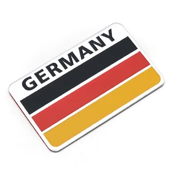 Алуминиева Сплав Правоъгълник Стил Германия Национална Емблема на Немски Знамена Автомобилни Стикери 8x5 см