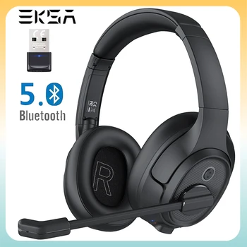 Безжични Слушалки EKSA H6 С Микрофон С Шумопотискане Dongle AI За бизнес Bluetooth 5,0 За Слушалки за Call-център