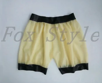 безплатна доставка каучук, латекс зреещи прозрачни панталони секси латекс, гумени шорти лисича стил