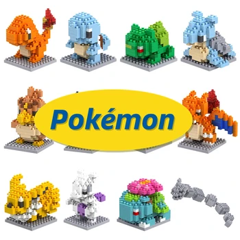 Блокове поредицата Pokémon Pokemon Nanoblock Pikachu Building Kit Колекция от серията на Каботажните височина 5-7 см с технологията Мушкам Топка Logic