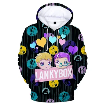 Блузи с 3D Принтом Lankybox за Момичета, Юноши, Детски Hoody за Момчета, Спортна Тениска за Момичета, caixa misteriosa, Детски блузи