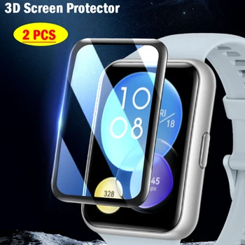 БР Извити Защитно Фолио От Меки влакна За Huawei Watch Fit 2 / fit Smartwatch 9D закалена филм (без стъкло) Аксесоар за своята практика fit2