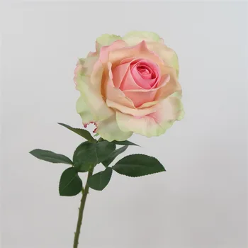 Висококачествен Рози Цвете Момента на Докосване на Хидратиращ единични Големи Изкуствени Рози Сватбена Договореност Украса Фалшив Цвете