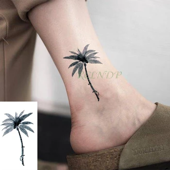 Водоустойчив Временна татуировка стикер кокосово дърво, растение малък размер татуировка етикети флаш татуировка фалшиви татуировки за момичета, жени, деца
