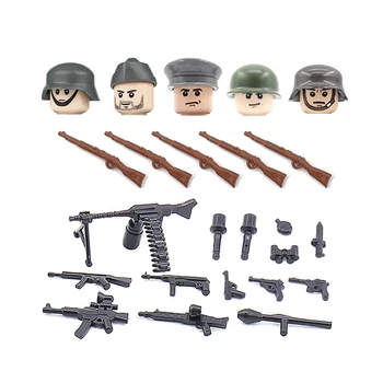 Военен WW2 Пехотен Войник САМ Helme Пистолет Армията на САЩ MOC Аксесоари Оръжие Playmobil Градивен елемент Тухла Детска Подарък Играчка