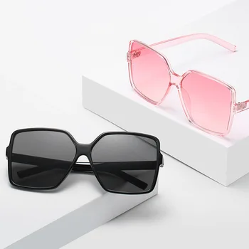 Големи Квадратни Слънчеви Очила В Стил Дамски Модни Реколта Маркови Дизайнерски Правоъгълни Слънчеви Очила За Жени, Мъже Черни Огледални Ретро Очила