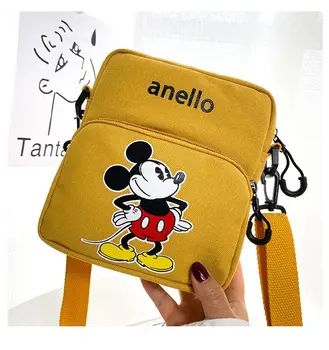 Дамска чанта с изображение на Дисни, преносима холщовая чанта, нова чанта през рамо с принтом Мики, чанта през рамо с Мини маус
