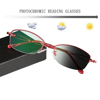 Дамски Очила За Четене Фотохромичните Сиви Лещи Анти UV400 Стъклени Очила Gafas Lectura Ретро +0.5+1 +1.25 +1.75 2 2.25 2.75 3.25