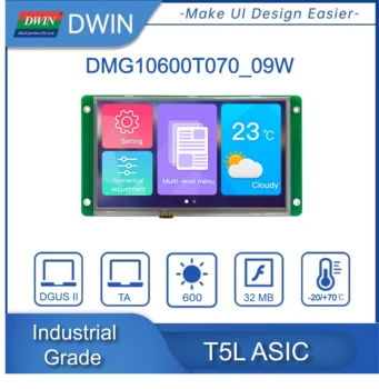 ДВИН Открит Висока Яркост Сензорен Екран 7 инча, 1024*600 P LCD Дисплей IPS TFT за EV Зарядно Устройство за Управление на