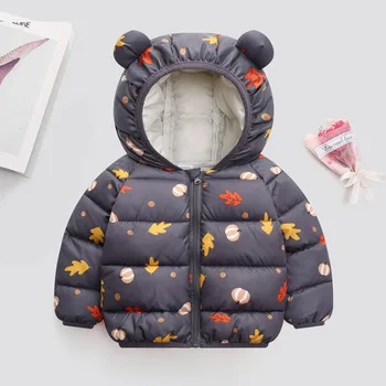 Детски дрехи, дрехи яке за момчета и момичета, зимата на топло палто с качулка, утепленное Сладко мультяшное палто с принтом от 2 до 7 години, корейската версия на дрехи Bebe