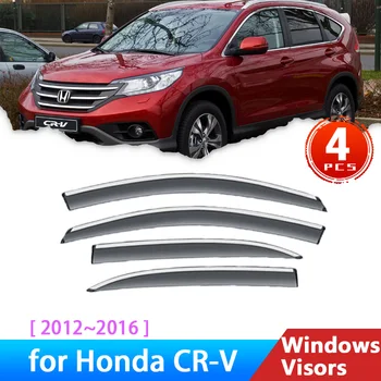 Дефлектори за Honda CRV CR-V, CR, V, 2012 ~ 2016 2014 Аксесоари Страничните стъкла на Автомобила Сенници Делото Дъжд Вежди Охрана Стъкла