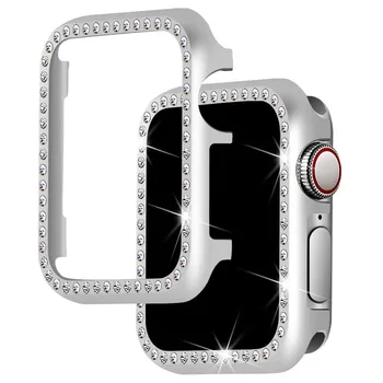 Диамантен калъф за Apple Watch Серия 7 41 мм 45 мм Метална Броня Калъфи за iWatch 6 SE 3 40 мм 44 мм Ультратонкая рамка на Защитно покритие