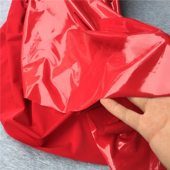 Добра Червена Лъскава Огледална Изкуствена Кожена Кърпа Участък Изкуствена Изкуствена Кожа за Шиене Материал за Секси Панталони САМ Боди Облекло