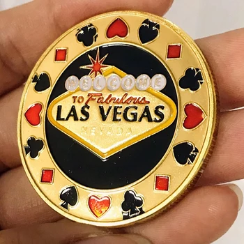 Добре дошли в Невада, Лас Вегас Покер Чип Ангел Казино Предизвикателство Златна Монета Щастлив Спомен Персонализирани Символичен Колекция от Монети Подарък