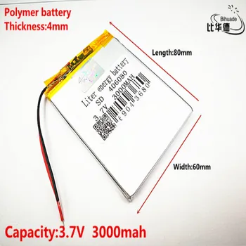 Добро качество на 3,7 В, 3000 mah 406080 Полимерна литиево-йонна/литиево-йонна батерия за таблети, GPS, mp3, mp4