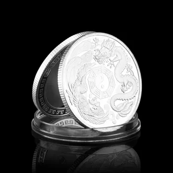 Дракон и Феникс ще ви Донесе късмет на Традиционния Коллекционный подарък сребърно покритие са подбрани Художествена Възпоменателна Монета